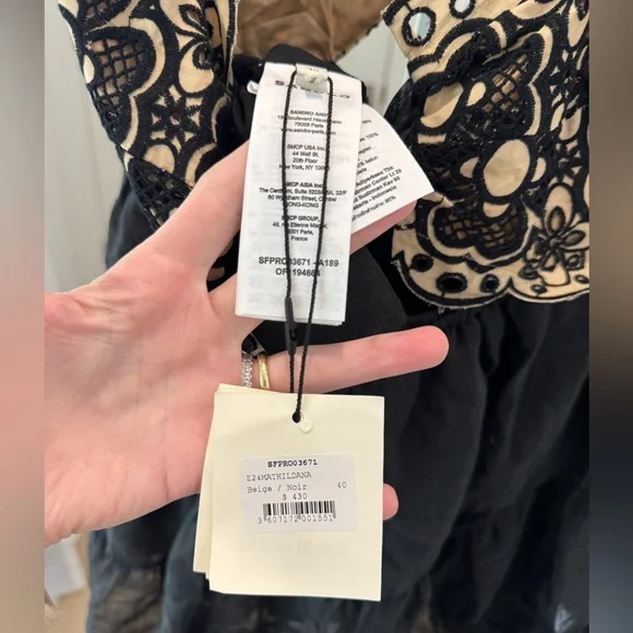 NWT Sandro Mathildana Eyelet Cutout Dress size FR 40 / US 8 - Picture 10 of 11